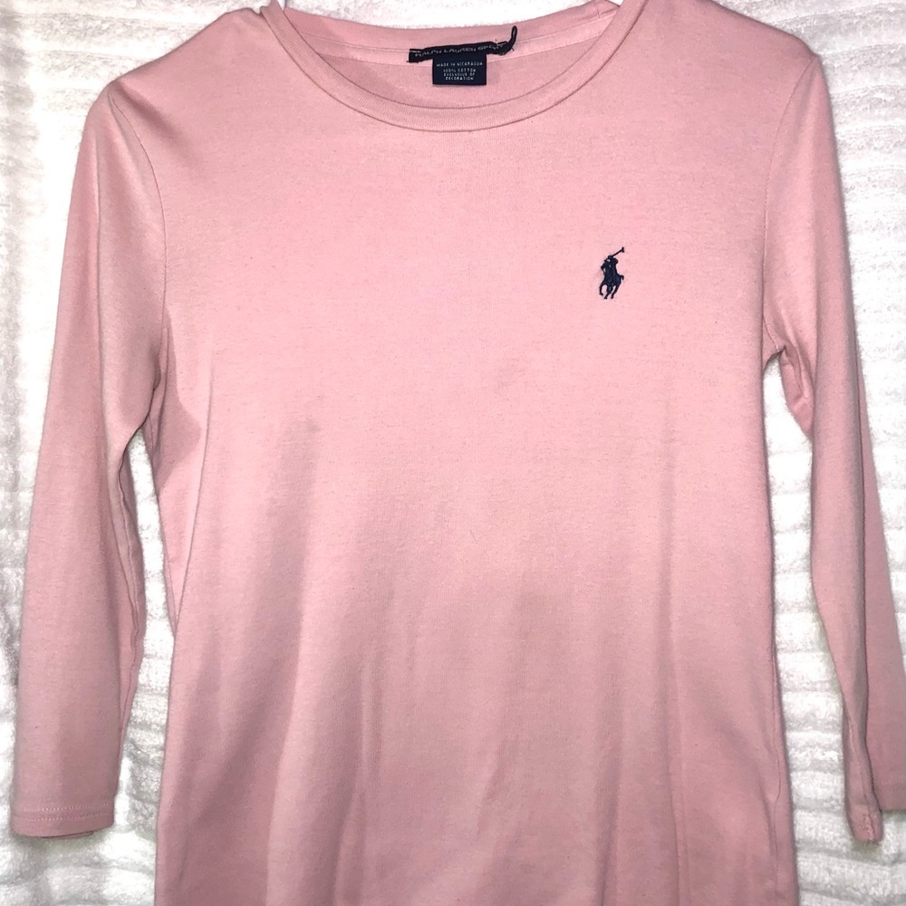 Pink Ralph Lauren Mid-Sleeve Top
